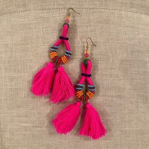 Multi colored tassel earrings!